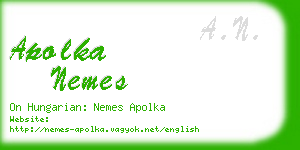 apolka nemes business card